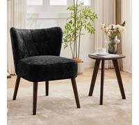 Modern Upholstered Armless Accent Chair Tufted Back Lounge Chair, For Living Room, Bedroom, Or Office