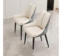 Modern Upholstered d Dining Chairs - Stylish Back Armrest Side Chairs with den Legs for Kitchen Dining Room or Makeup Room (Set of 2)