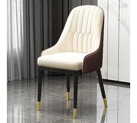 Modern Upholstered Dining Chairs Faux Leather Kitchen Seats with Metal Legs & Backrest for Dining Room Living Room Waiting Area Bedroom - Stylish & Comfortable