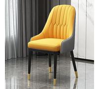 Modern Upholstered Dining Chairs Faux Leather Seat with Metal Legs Stylish Kitchen Seating for Dining Room Living Room Waiting Area Bedroom - Set of 2.
