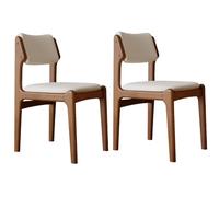 Modern Upholstered Dining Chairs Set of 2/4/6Ergonomic Oak Frame ScratchResistant PU Leather Chic White & Walnut Finish for Kitchen & Living Room Furniture