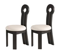 Modern Upholstered Dining Chairs Set of 2/4/6Stylish Wooden Backrest Design Durable & WearResistant for Kitchen & Living Room (Black & White)