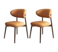 Modern Upholstered Dining Chairs Set of 2, PU Accent Chairs with Mid Back for Office, Lobby, and Waiting Room