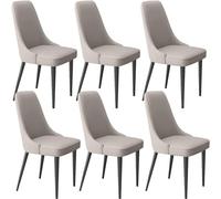 Modern Upholstered Dining Chairs Soft Faux Leather Kitchen Seating with Metal LegsStylish Reception Chairs for Dining Room Living Room Office and Kitchen Use