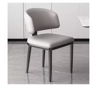 Modern Upholstered Dining Chairs Stylish Kitchen Side Chairs with Curved Back & Metal Legs Accent Chairs for Dining Room Guest Room Restaurant (Gray)