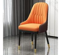 Modern Upholstered Dining Chairs with Metal Legs Faux Leather Seat & Backrest - Stylish Kitchen Living Room Bedroom Waiting Room Furniture.