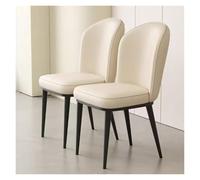Modern Upholstered Dining ChairsFaux Leather Armless Kitchen Side Chairs with Wide Seat & Mid Back for Dining Room Restaurant (Set of 2)