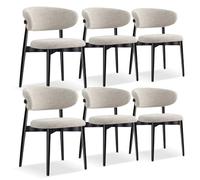 Modern Upholstered Dining ChairsStylish Kitchen & Office Seating Makeup Chair with Durable Steel Frame Elegant Bedroom Accent Furniture