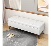 Modern Upholstered Faux PU Bench with Lift Top Stylish rage Solution for Bedroom Metal Legs Ideal Accent Furniture for Home Decor
