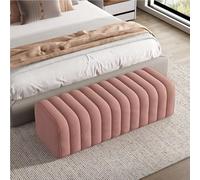 Modern Upholstered Footstool Bench Stylish Shoe Changing Stool for Bedroom Living Room Entryway - 47.2x15.7x15.7in - Slish Home Decor