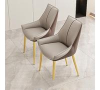 Modern Upholstered Gold Dining Chairs Set of 2 - Stylish Back Armrest Leisure Side Chairs with Golden Legs for Kitchen Dining Room & Makeup Room