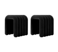 Modern Upholstered Makeup Chair with Ottoman Multi-Purpose Footrest & Seat Geometric Design No Assembly Required Stylish Black 6-Piece Set for Makeup Vanity & Home Use