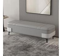 Modern Upholstered Ottoman Bench for Bedroom & Living Room, 47.2in Stylish Footrest, No Assembly Required, Tech Fabric Accent Stool, Chic Home Decor Piece