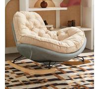 Modern Upholstered Rocking Chair for Living Room & Bedroom - Plush Grey Accent Recliner with Comfortable Seating, Stylish Design for Relaxation and Home Decor