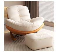 Modern Upholstered Rocking Chair for Nursery with Footstool Comfy Glider Rocker Recliner for Small Living Room Space (Rose)