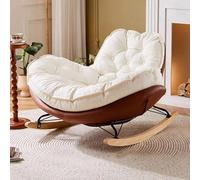 Modern Upholstered Rocking Chair - High Back Glider Sofa with Padded Seat - Comfortable Single Chair for Living Room, Nursery, and Relaxation