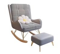 Modern Upholstered Rocking Chair with Footrest Comfortable Glider Rocker High Back Accent Chair for Nursery Living Room Bedroom Ideal Reading Chair