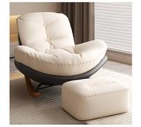 Modern Upholstered Rocking Chair with Footstool Comfy Glider Rocker for Nursery Living Room Small Spaces Soft and Relaxing Design (Color: Rose)
