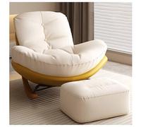 Modern Upholstered Rocking Chair with Footstool for Nursery Living Room and Small Spaces Comfy Glider Rocker Recliner in Rose Color