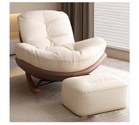 Modern Upholstered Rocking Chair with Footstool for Nursery Living Room Sofa Recliner Comfy Glider Rocker for Small Spaces Rocking Chairs for Relaxation (Color: Ro)