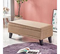 Modern Upholstered Storage Bench - Multi-Functional Cotton & Linen for Bedroom, Living Room Footrest, Stylish Sofa Seating & Smart Storage Solution