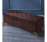 Modern Upholstered Storage Bench with Crystal Button Lift Top Stool Stylish Entryway Shoe Storage Versatile Home Furniture Chic Accent Piece