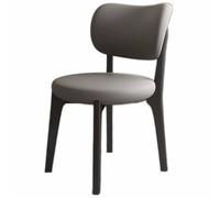 Modern Upholstered Wooden Dining Chair with Curved Back, Rustic Style, Armless Design for Kitchen & Living Room (Color 1, 1PC)