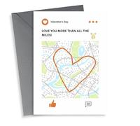 Modern Valentine's Day Card - Love You More Than All The Miles - Strava