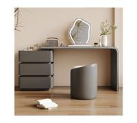 Modern Vanity Desk with 3 Drawers LED Makeup Mirror & Chair - Simple & Stylish Makeup Station for Women & Girls Dark Grey 80cm Wide