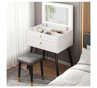 Modern Vanity Desk with Mirror & LED Lights for Girls Compact Makeup Table with Drawers for Small Spaces 3 Adjustable Brightness Modes Stylish Bedroom Furniture.