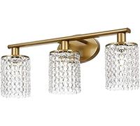 Modern Vanity Lamp Brass Metal Mirror Front Lights Crystal Drop Bathroom Light Fixture E14 Wall Sconce Makeup Lamps for Dressing Room Toilet Cabinet (Size : B)
