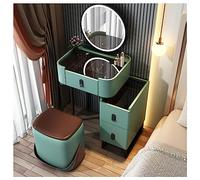 Modern Vanity Set with Mirror LED Lights Chair Drawers & 70cm Height Storage CabinetStylish Makeup Desk for Bedroom & Dressing Room