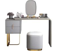 Modern Vanity Set with Mirror & StoolStylish Makeup Table with Storage Drawers & Cabinet for Bedroom100CM Dressing Table for Women’s Beauty Routine