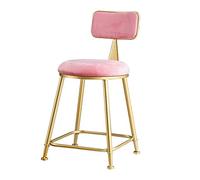 Modern Vanity Stool with Gold Metal Legs, Soft Cushion Makeup Chair, Curved Backrest Leisure Seat, Stylish Guest Chair for Home, Bathroom, and Dressing Room