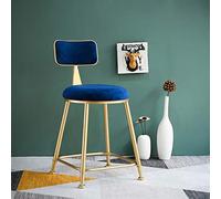 Modern Vanity Stool with Gold Metal Legs, Soft Cushion Makeup Chair, Curved Backrest Leisure Seat, Stylish Vanity Furniture for Home & Guest Use