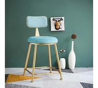 Modern Vanity Stool with Gold Metal Legs, Soft Cushion Makeup Chair, Stylish Curved Backrest Leisure Seat for Home, Guest Room, Dressing Table