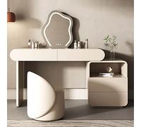 Modern Vanity Table Set with Mirror & Lights, Stylish Makeup Desk for Girls, Bedroom Dressing Table with Drawers & Chair, Ideal for Teens’ Beauty Routine