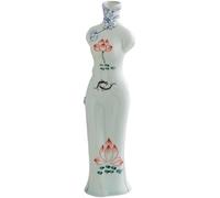 Modern vases,Ceramic vase20.8 * 4.8CM Painted ceramic vase Chinese style Artistic Vase Cheongsam Dried flower vase for Home Living Room Bedroom Decor
