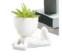 Modern Vases for Home Decor,Ceramic Flower Pot Small Figure Plant Pot - Creative Table Top Display Flowerpot Vase, Plant Ornaments for Modern Table Shelf Decor Aesthetic
