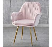 Modern Velvet Accent Chair with Metal Legs, Upholstered Backrest, Ideal for Living Room, Bedroom, Makeup Vanity - Chic Home Decor Furniture.