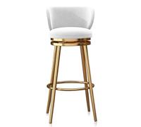 Modern Velvet Counter Height Bar Stool Upholstered Kitchen Island Chair with Back & Footrest Comfortable Seating for Dining Pub & Home (White 75cm) Set of 1/2/3/4.