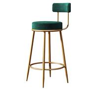 Modern Velvet Counter Stools with Backrest and Footrest Upholstered Barstools for Kitchen Island Round Height Adjustable Bar Chairs 6 Colors Available