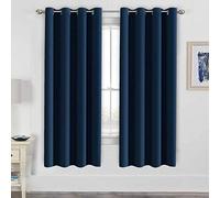 Modern Velvet Curtains, Thermal Insulation & Noise Reduction, Waterproof Drapes for Living Room & Bedroom Decor, 240 x H 245cm, Navy Blue, Elegant Home Window Treatments
