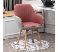 Modern Velvet Dining Chair, No Wheels, Comfortable Upholstered Swivel Office Chair, Mid Century Design for Vanity Desk, Cute Pink Armchairs (Set of 2)