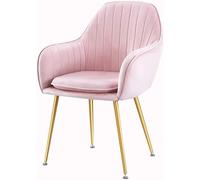 Modern Velvet Dining Chair with Metal Legs Stylish Red Upholstered Armchair for Kitchen & Living Room Comfortable Accent Chair for Dining Room Fur