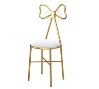 Modern Velvet Dressing Table Makeup Chair - Stylish Iron Bow Tie Armchair Comfortable Lounge Stool for Girls' Bedroom White Velvet Accent Chair