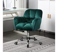 Modern Velvet Ergonomic Desk Chair Adjustable Height Light Luxury Swivel Home Office Chair Mid Back Computer & Dressing Chair for Comfort & Style