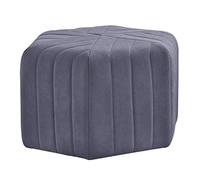 Modern Velvet Hexagon Foot Stool - Luxurious Upholstered Accent Seat, Sturdy Shoe Changing Stool for Living Room, Bedroom, Entryway - Comfortable Grey 47x47x30cm (19x19x12in)