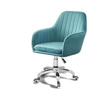 Modern Velvet Office Chair Adjustable Computer Desk Chair 360° Swivel Makeup Stool for Home Chic Blue Ergonomic Desk Chair for Work & Study