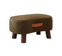 Modern Velvet Ottoman Bench for Living Room Small Foot Stool with Portable Handle Thick Legs Chair for Hallway Bedroom Lounge Dorm Room - Army Green